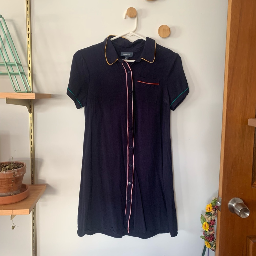 Modcloth Color Block Button Down Shirt Dress - image 1